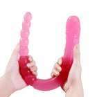 Sex U Shape Double Dildo Flexible Soft Jelly Vagina Anal Women Gay Lesbian Double Ended Dong Penis Artificial Penis Sex Toys