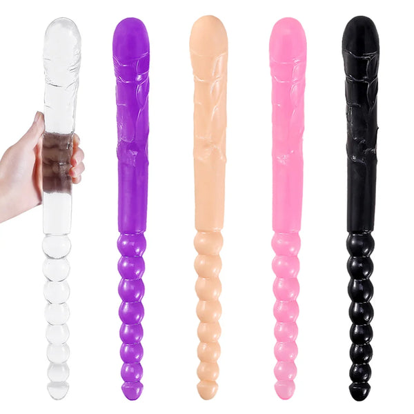 Sex U Shape Double Dildo Flexible Soft Jelly Vagina Anal Women Gay Lesbian Double Ended Dong Penis Artificial Penis Sex Toys