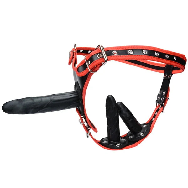Big Long Strap on Dildo for Women Huge Silicone Triple Strapons Dildo Anal Plug with Panty Lesbian Sex Toys No Vibration sex toy