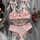 Conjunto de Lingerie Sexy em Renda Sutiã e Calcinha