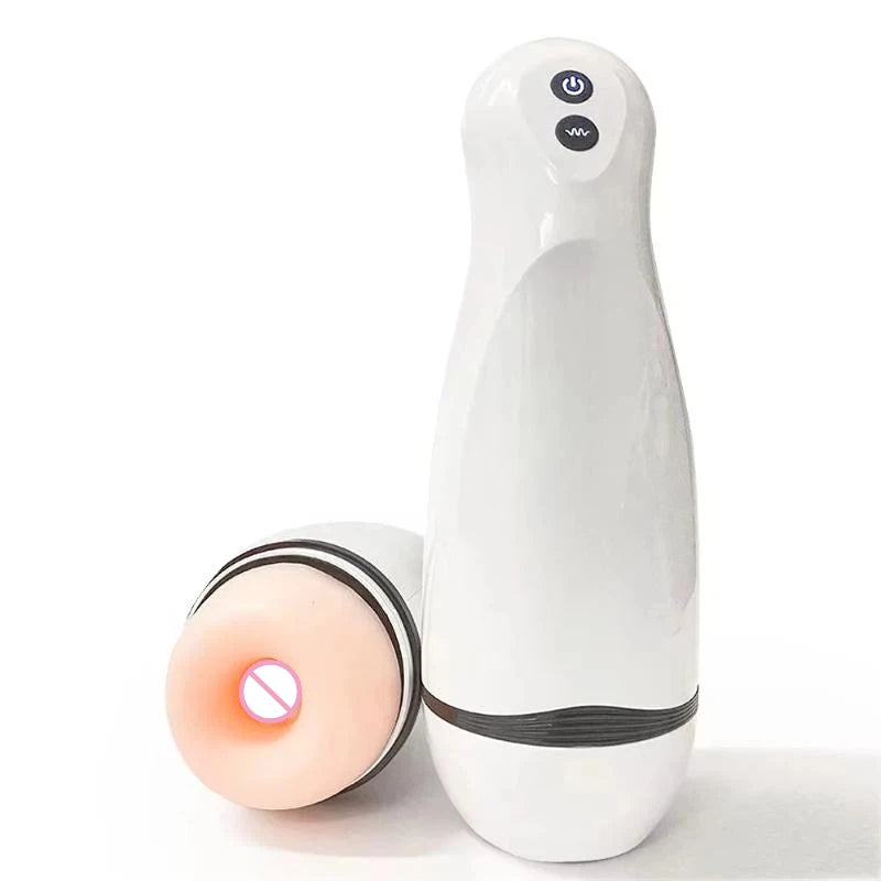 Masturbador Masculino com Aquecimento — Canal de Silicone e Design Ergonómico