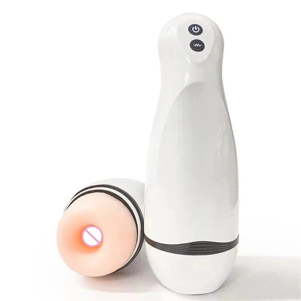 Masturbador Masculino com Aquecimento — Canal de Silicone e Design Ergonómico