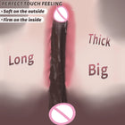 Dildo Realista Longo em Silicone de Dupla Camada com Ventosa