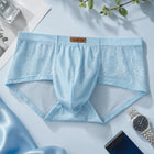 Cueca Masculina Renda Seda Gelo Transparente
