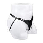 Cueca Tanga Masculina em Couro Sintético com Anel Metálico