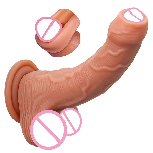Big Dildos Super Large Penis Sex Toy For Women Foreskin glans penis Anal Ultra simulated medical silicone Flesh brown Adults 18