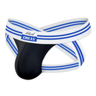 Men's Striped Cotton Jockstrap Low Rise Breathable Athletic Support Fashion Letter Print Daily Wear Underwear
