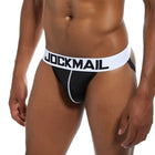 JOCKMAIL Brand Men's Jockstrap Athletic Supporters Underwear Sexy Mesh Low Rise Breathable Performa Classic Black White