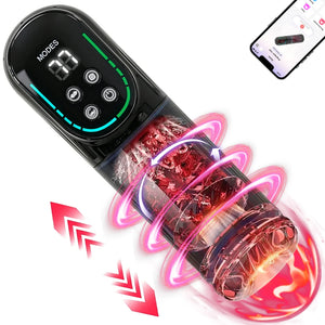 Male Sex Toys for Men with 7 S Vacuum Pump & 7 Thrusting Rotating Vibrating Sucking Licking LCD Adult Toys Mens Sex Toys