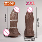 Dildo Curvo de Grandes Dimensões em Silicone Médico com Ventosa