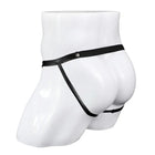 Cueca Tanga Masculina em Couro Sintético com Anel Metálico