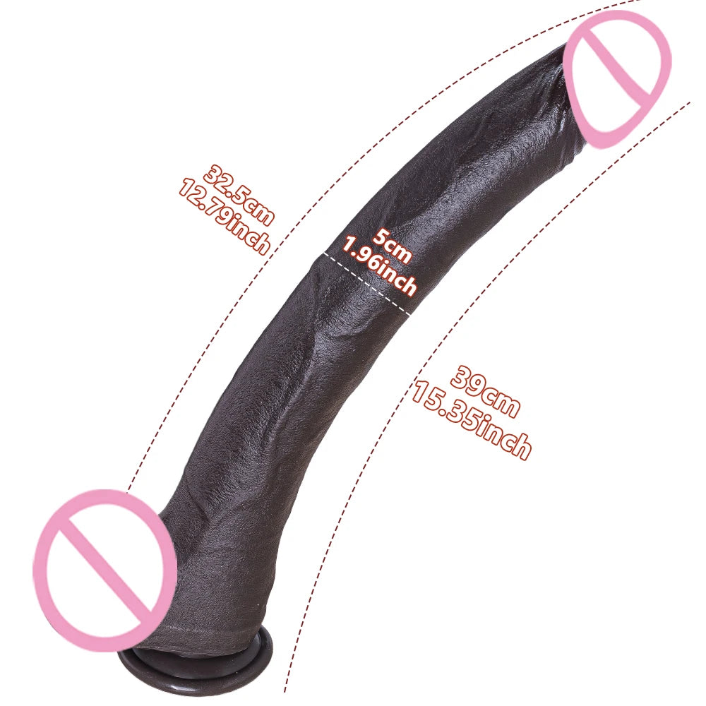 Dildo Realista Longo em Silicone de Dupla Camada com Ventosa