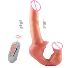FAAK Wireless control Vibrating Wearable Pegging Realistic Dildos Strap On Double Headed Dildos For Lesbian Vibrator