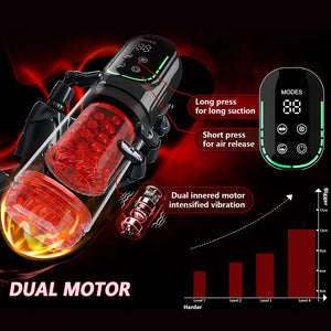 Male Sex Toys for Men with 7 S Vacuum Pump & 7 Thrusting Rotating Vibrating Sucking Licking LCD Adult Toys Mens Sex Toys