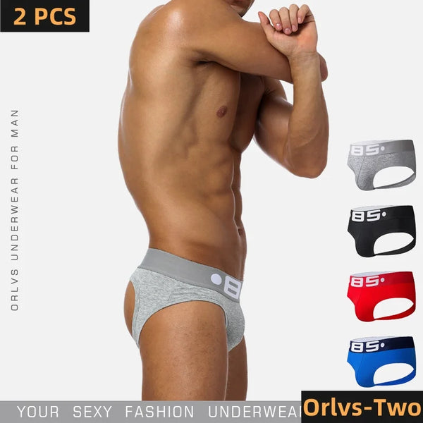 2 PCS BS Sexy Men Underwear Jockstrap Gay Penis Pouch Wonderjock Mens Bikini Underwear Gay Jockstrap Tanga Thongs Men Jockstrap
