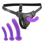 Strap-On Dildo Set with Adjustable Harness, 3 Pink Silicone Dildos in Different Sizes, Comfortable and Flexible