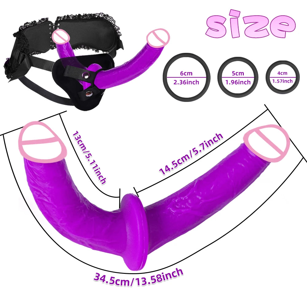 Realistic Double Headed Dildo Long Penis Double Penetration Adult For G Spot Vagina Anal Sex Designed For Lesbian Women Sex Toys