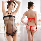 Conjunto de Lingerie Halter em Tule e Renda