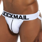 JOCKMAIL Brand Men's Jockstrap Athletic Supporters Underwear Sexy Mesh Low Rise Breathable Performa Classic Black White