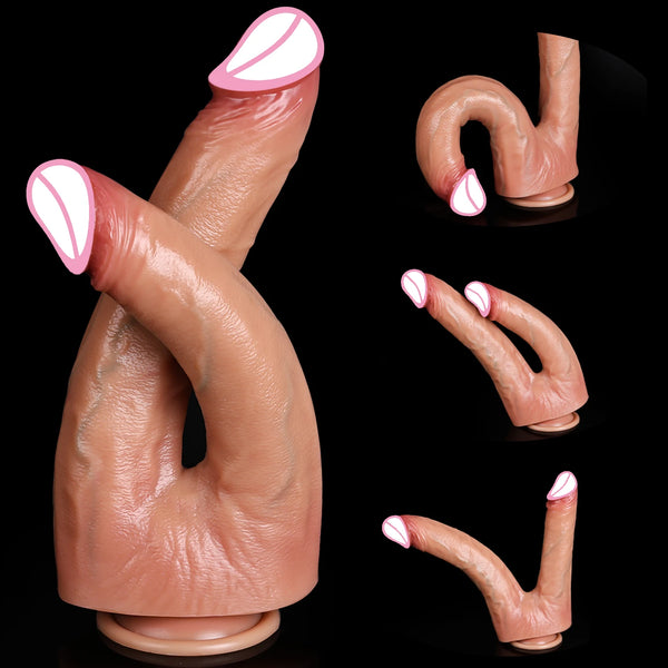 Dildo Duplo Flexível em Silicone — Design de Dupla Extremidade