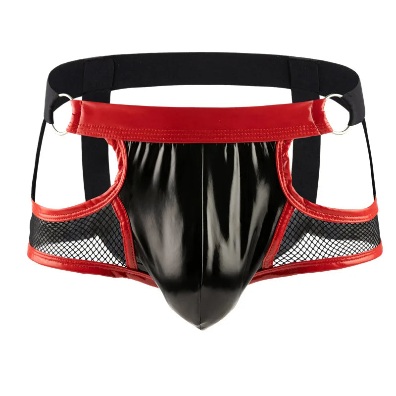 Cueca Jockstrap Masculina Faux Leather Intima Secret