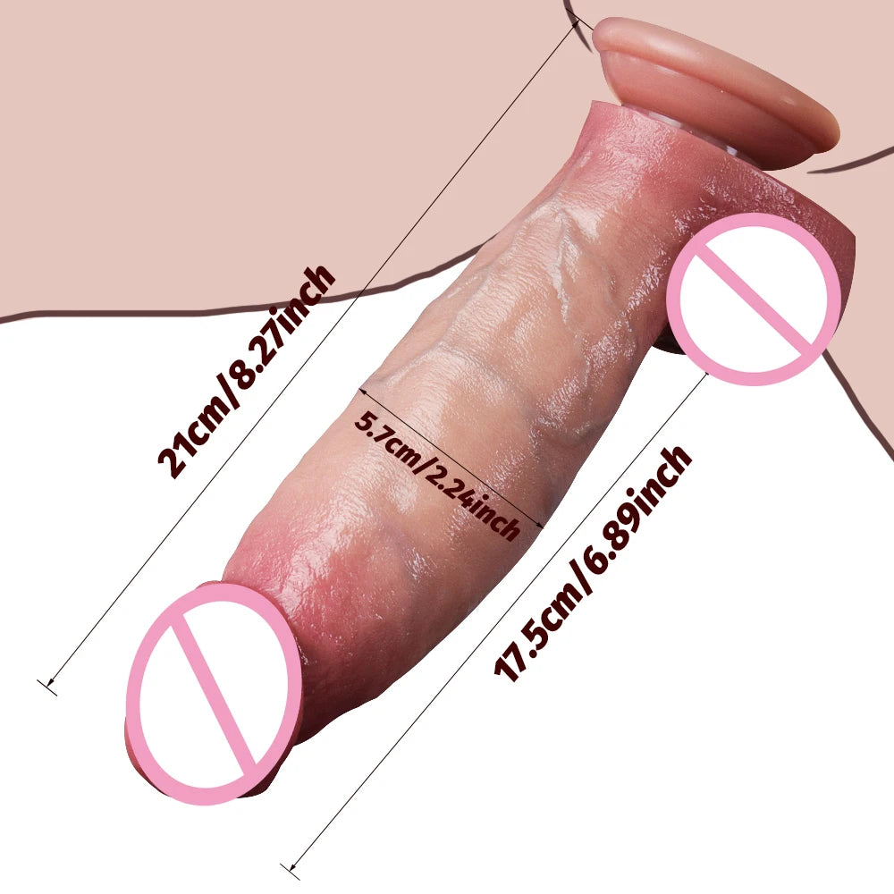Dildo Realista de 30 cm em Silicone Líquido com Dupla Camada e Ventosa