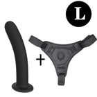 Strap-On Dildo Set with Adjustable Harness, 3 Pink Silicone Dildos in Different Sizes, Comfortable and Flexible