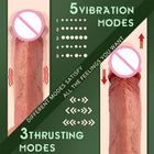 Vibrador Dildo Realista de 29 cm com Aquecimento, Vibração e Ventosa
