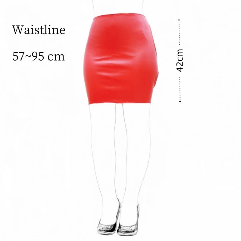Mini Saia de Couro Sintetico Intima Secret