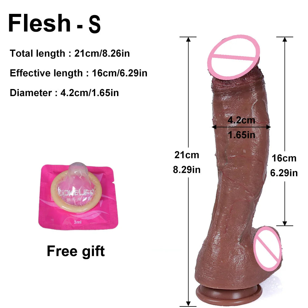 Dildo Realista em Silicone com Ventosa