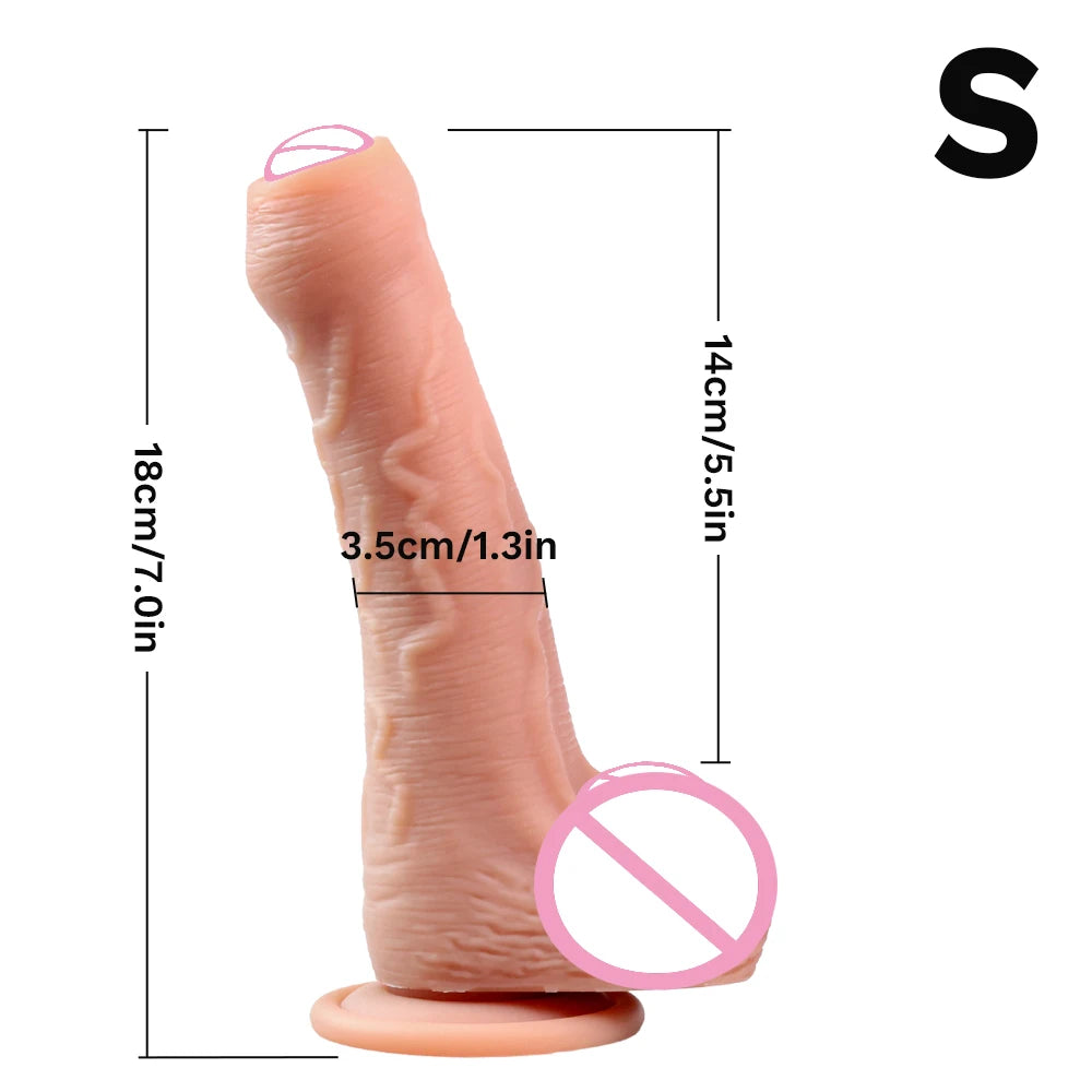 Big Dildos Super Large Penis Sex Toy For Women Foreskin glans penis Anal Ultra simulated medical silicone Flesh brown Adults 18