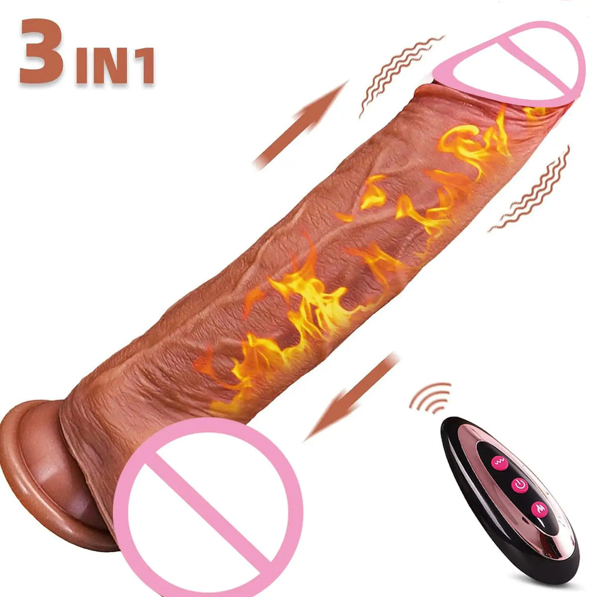 Vibrador em Silicone com Aquecimento e Controlo Remoto