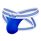 Men's Striped Cotton Jockstrap Low Rise Breathable Athletic Support Fashion Letter Print Daily Wear Underwear