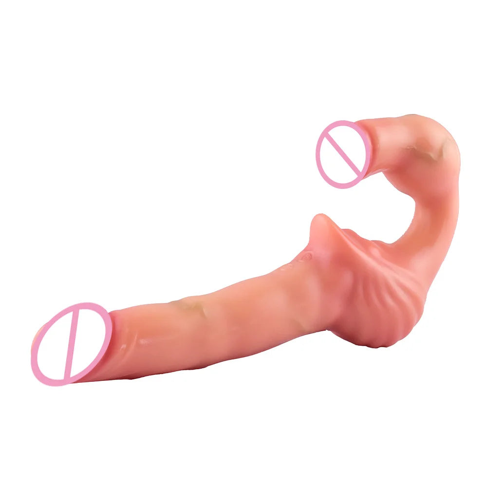 FAAK Wireless control Vibrating Wearable Pegging Realistic Dildos Strap On Double Headed Dildos For Lesbian Vibrator