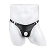 Cueca Tanga Masculina em Couro Sintético com Anel Metálico