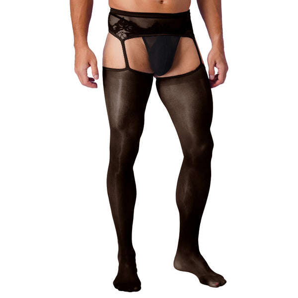 Meia-Calça Renda Floral Malha Fina