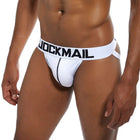 JOCKMAIL Brand Men's Jockstrap Athletic Supporters Underwear Sexy Mesh Low Rise Breathable Performa Classic Black White