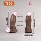 Dildo Curvo de Grandes Dimensões em Silicone Médico com Ventosa