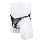 Cueca Tanga Masculina em Couro Sintético com Anel Metálico