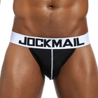 JOCKMAIL Brand Men's Jockstrap Athletic Supporters Underwear Sexy Mesh Low Rise Breathable Performa Classic Black White