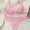 Beautiful Women's Pink and Black brassiere Lace Sexy Lingerie Set Pull Up Bra 2024 New fashionable Women's Clothing
