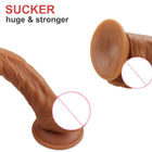 Dildo Realista em Silicone com Ventosa de Forte Aderência
