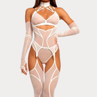 Ellolace Seductive Women's Lingerie Set Tempted Intimate Body Thong 2PC with Gloves Stockings Daring Women Bodysuit Underwear