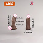 Dildo Curvo de Grandes Dimensões em Silicone Médico com Ventosa