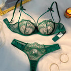 2-Piece Women's Black Comfortable Lightweight Bow Semi Transparent Lingerie Set ZA824057