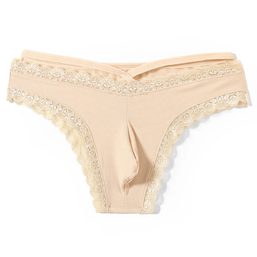 Cueca Sissy Masculina em Renda com Bolsa