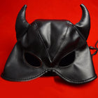 Capuz BDSM de Couro PU com Chifres