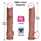 Dildo Realista de 32 cm em Silicone Líquido com Design Longo e Flexível
