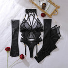 Ellolace Seductive Women's Lingerie Set Tempted Intimate Body Thong 2PC with Gloves Stockings Daring Women Bodysuit Underwear