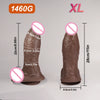 Dildo Curvo de Grandes Dimensões em Silicone Médico com Ventosa